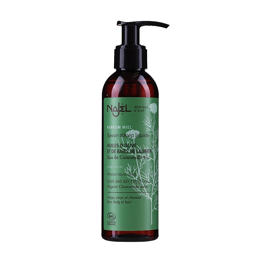 Органічне рідке алеппське мило Najel Aleppo Liquid Soap Organic Chamomile Water з органічною водою ромашки, 200 мл